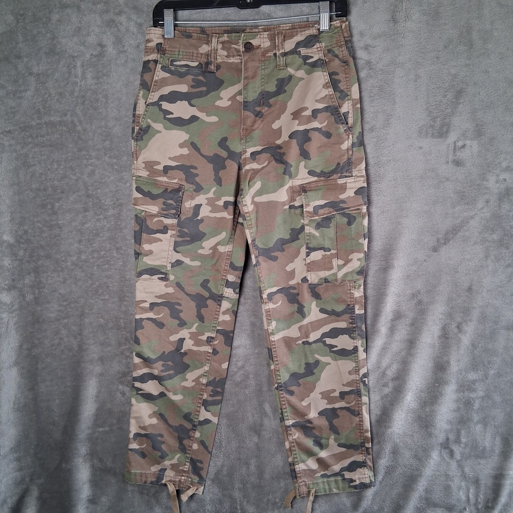 American Eagle Mens Slim Lived-In Cargo Pants Camo 28x30 Utility Actual 28x26